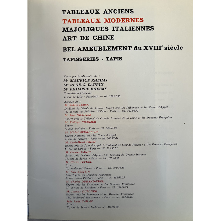 Album vente de Juin 1966 par les Comm Priseurs Rheims et Laurin
