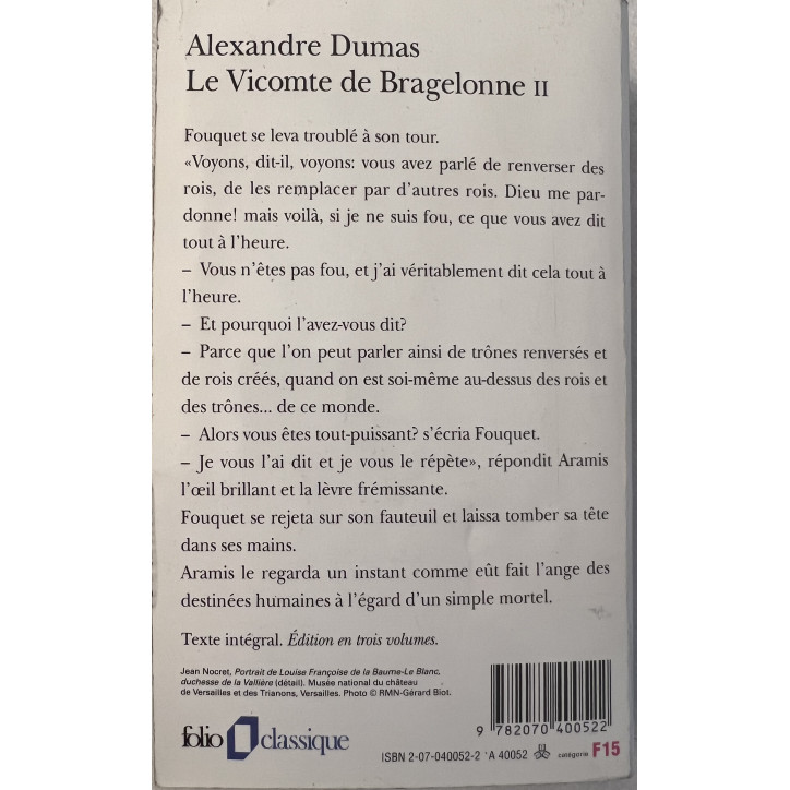 Roman Le vicomte de Bragelonne II de Dumas