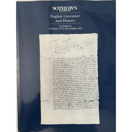 Album de vente de Sotheby's spécial English literature and History