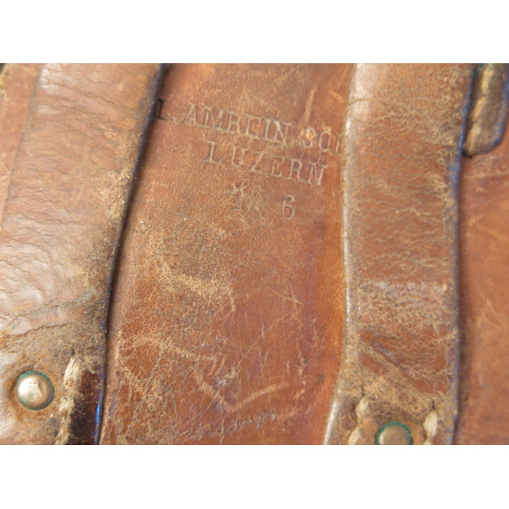 Etui cuir revolver Suisse 1882  daté 1916 ref et 755