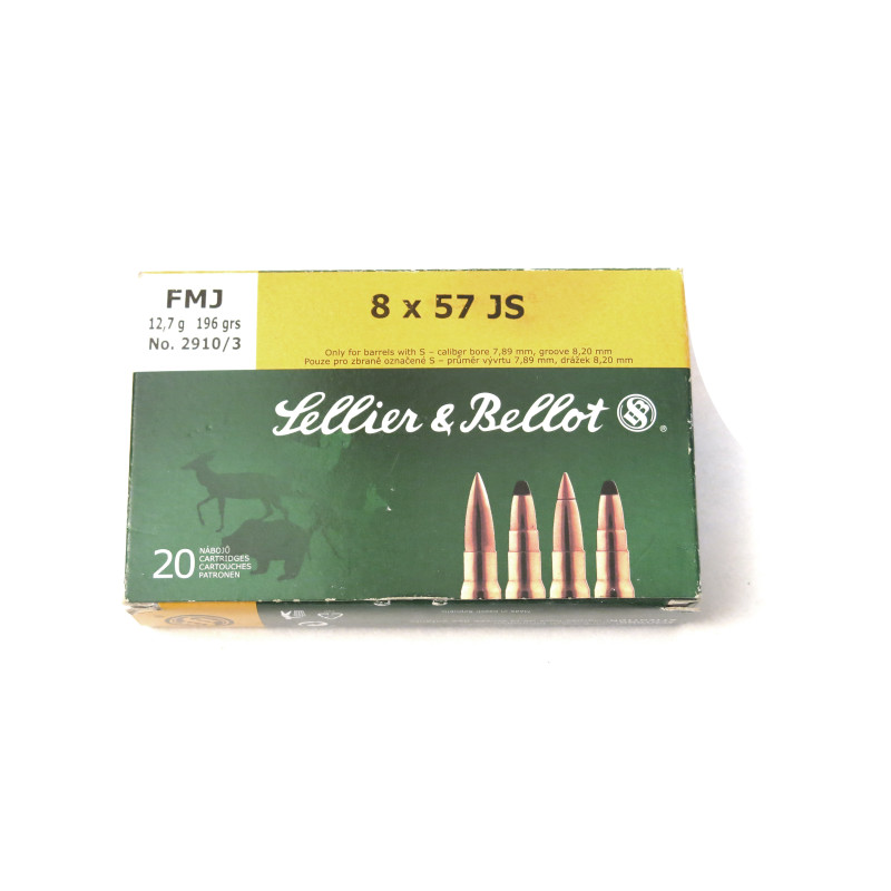 Boite de 20 cartouches 8 x 57 JRS  Sellier Bellot 196 gr  Oryx