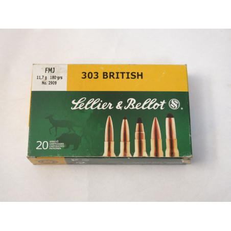 Boite de 20 cartouches 303 British FMJ Sellier bellot
