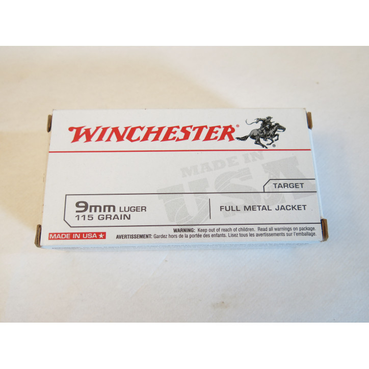 9 para LUGER boite de 50 cartouches Winchester  FMJ  115 GR  catégorie B 
