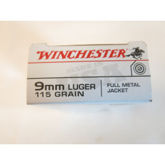 9 para LUGER boite de 50 cartouches Winchester  FMJ  115 GR  catégorie B 