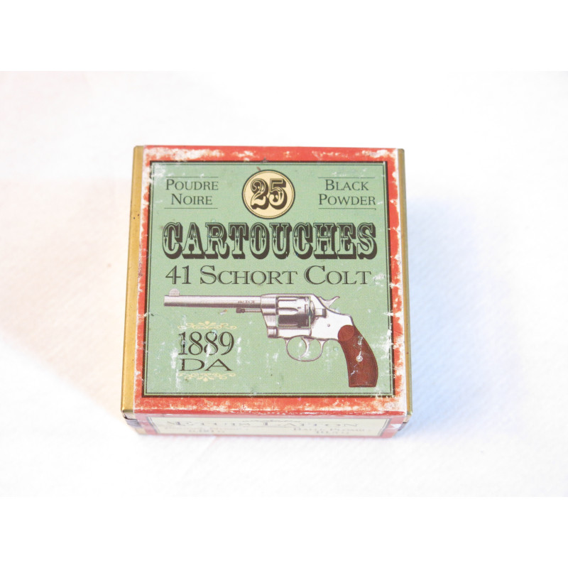 Boite de 25 cartouches revolver 41 Short Colt 1889 poudre noire 