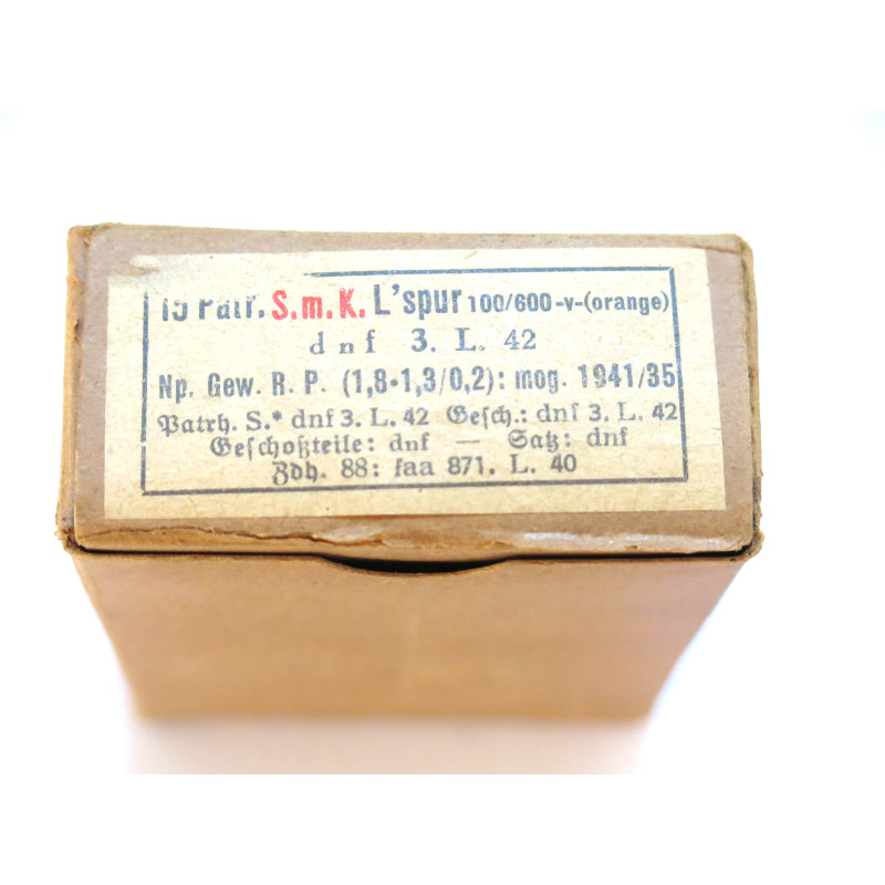 Boite vide 7.92 Mauser tracante perfo 100/600 V orange dnf 42  ref c 52