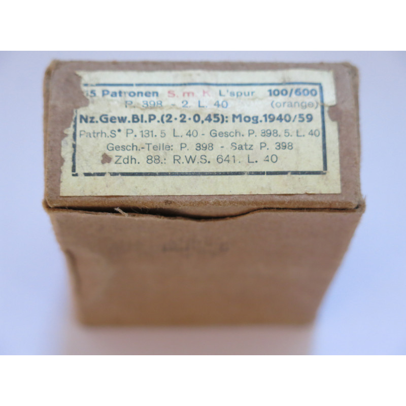 Boite vide 7.92 Mauser tracante 100/600 orange P398 40   ref c 52