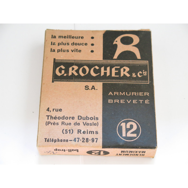 Boite vide ancienne cal 12 G Rocher ref c 52 