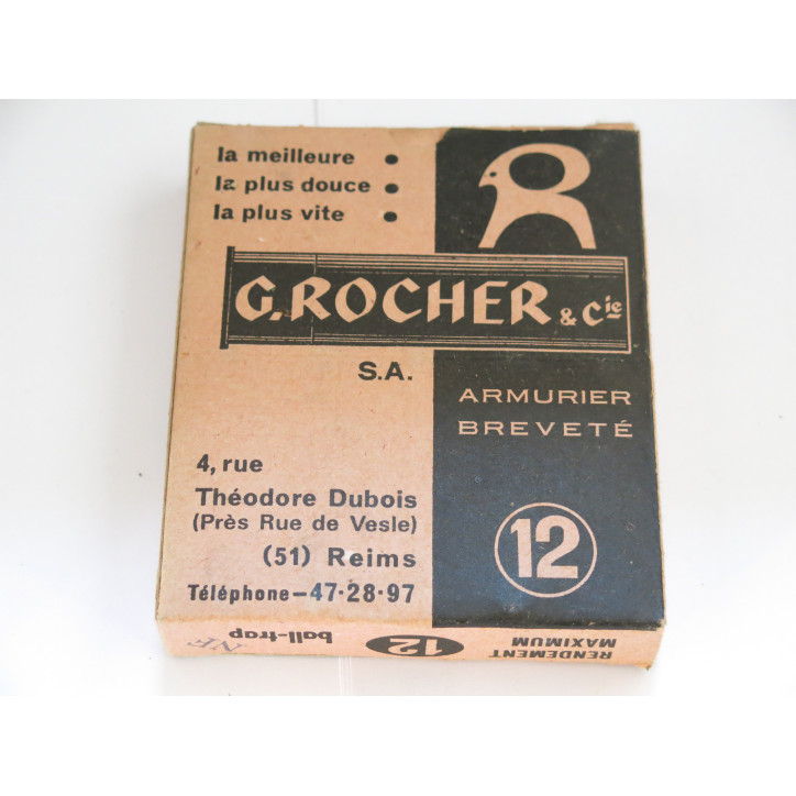 Boite vide ancienne cal 12 G Rocher ref c 52 