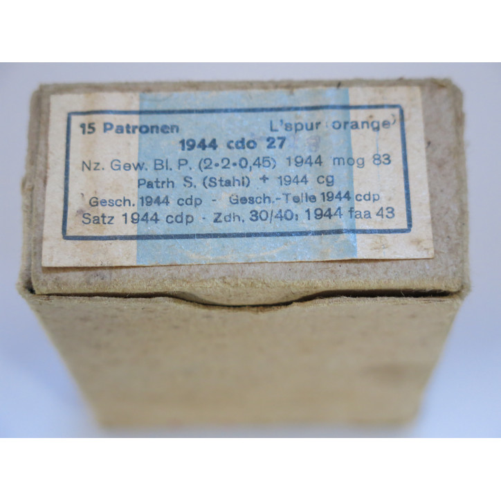 Boite vide Mauser 7.92 L spur  orange cdo 1944    ref c54 