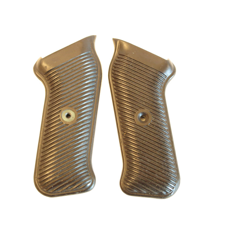 Paire de plaquettes bakélite MP38 ou MP40 marron 