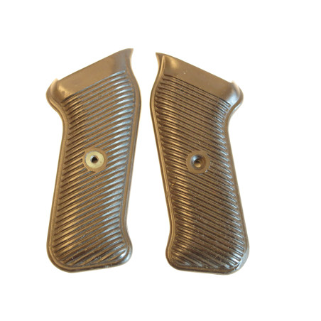 Paire de plaquettes bakélite MP38 ou MP40 marron