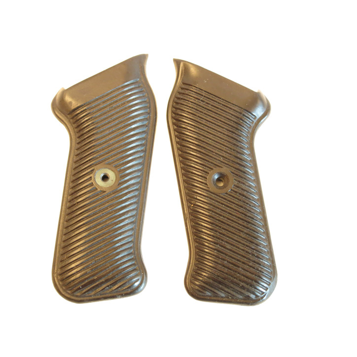 Paire de plaquettes bakélite MP38 ou MP40 marron 
