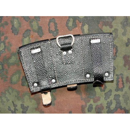 Cartouchiere cuir couleur noir 98K Mauser Repro
