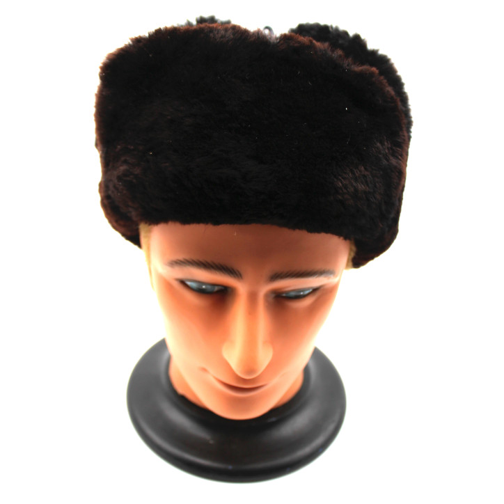 Ouchanka (chapka) marron et noire capitonnée