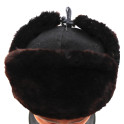 Ouchanka (chapka) marron et noire capitonnée