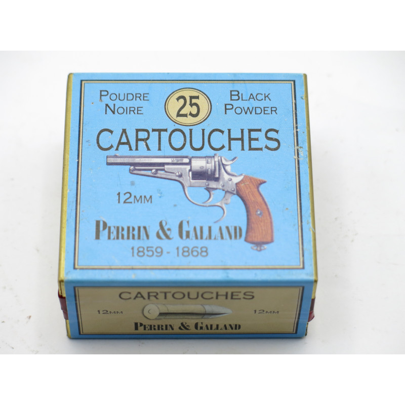 Boite de 25 cartouches revolver 12 mm Perrin Galand   poudre noire  categorie B