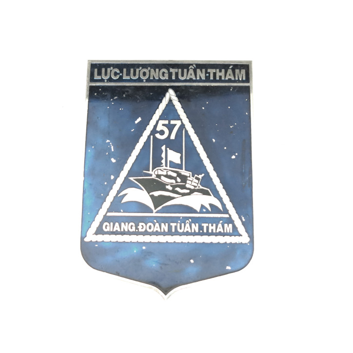Plaque originale ARVN Luc Luong Tuan Tham 57  River US  Vietnam ref box 210