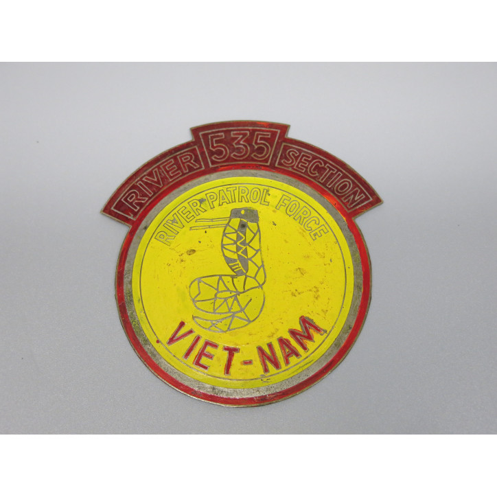 Plaque originale ARVN Luc Luong Tuan Tham 57  River US  Vietnam ref box 210