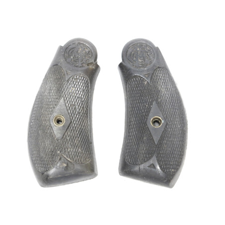 Paire de plaquettes de crosse bakélite revolver Smith et Wesson Réf 12 box 216
