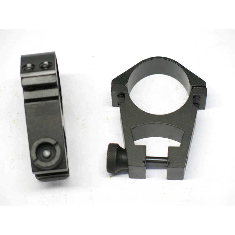 Collier  de lunette  alu  noir  diametre 30 mm  rail 11 mm  ref  866 box 219