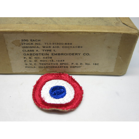 Boite vide 1942 pour insigne tissu cocarde France  ref box 195 