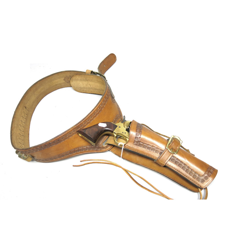 Etui cuir revolver poudre noire type western ref et 458 