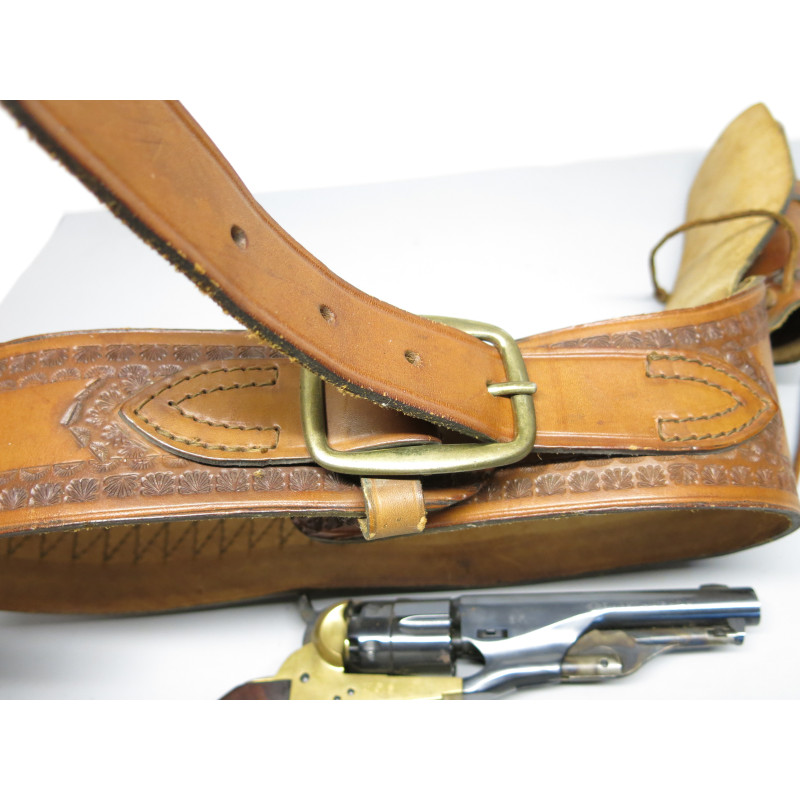 Etui cuir revolver poudre noire type western ref et 458 