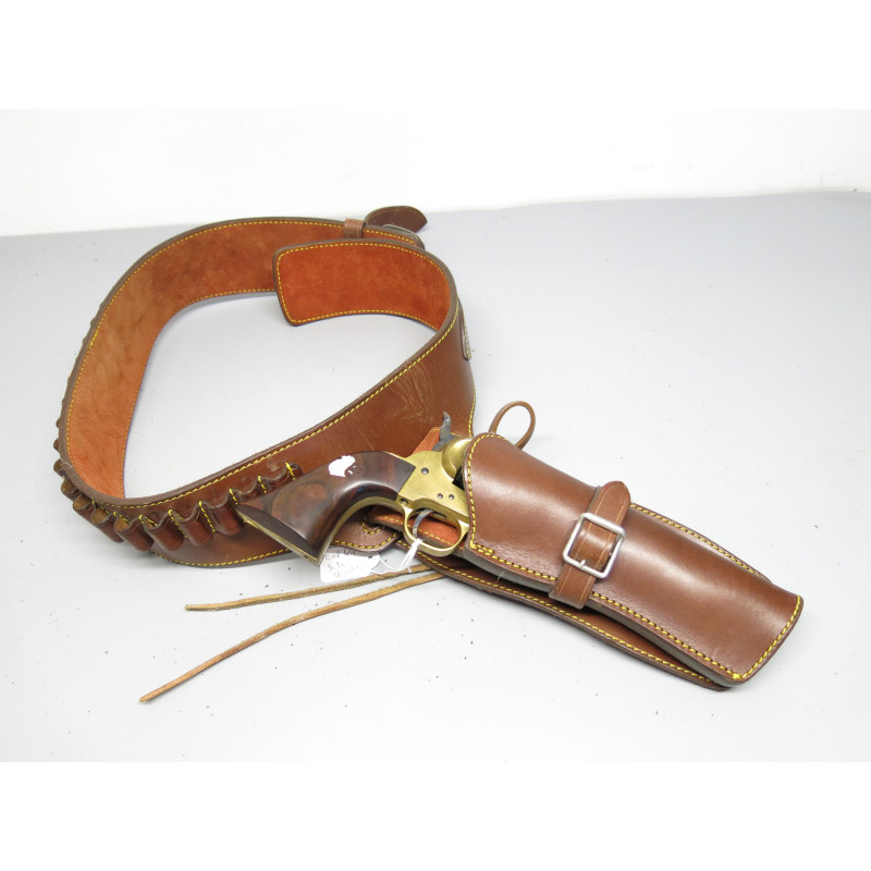 Etui cuir revolver poudre noire type western ref et 500