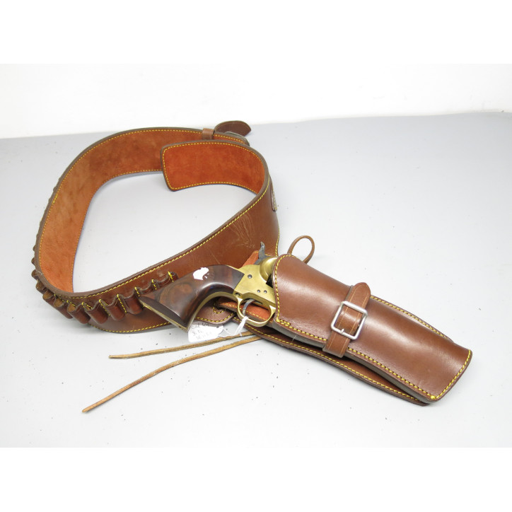 Etui cuir revolver poudre noire type western ref et 500