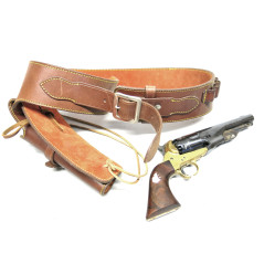 Etui cuir revolver poudre noire type western ref et 500