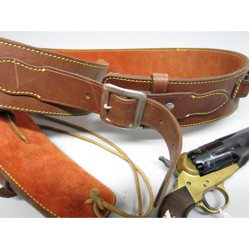 Etui cuir revolver poudre noire type western ref et 500