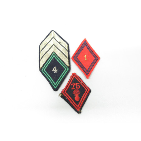 Lot de 3 insignes en tissu ref 10