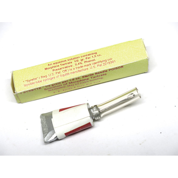 Tube de  morphine avec boite US ww2 repro  ref 11 