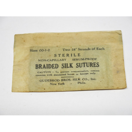 Braided silk sutures medical US ww2 ref 99