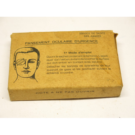 Boite carton pansement oculaire d'urgence Armée Francaise ref 166