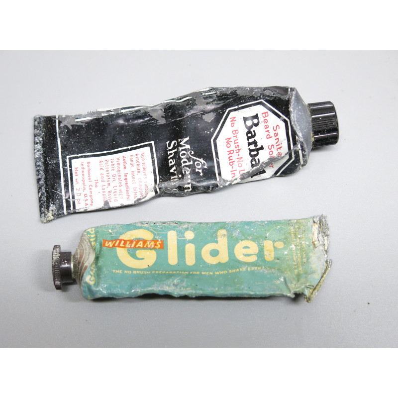 lot de 2 tubes  dentifrice Barbasol et Glider  US ww2 ref 10 