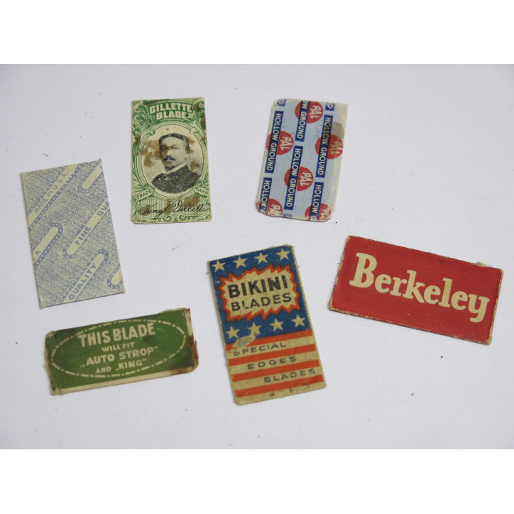 Lot de 6 de lames de rasoir US  original ww2 ref 180