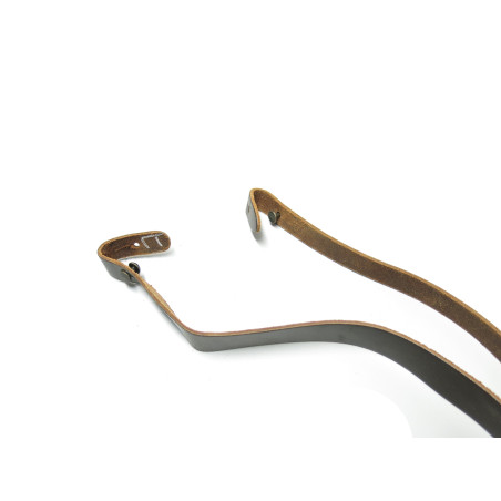 Bretelle de baudrier cuir noir  de ceinturon Francais ref 33