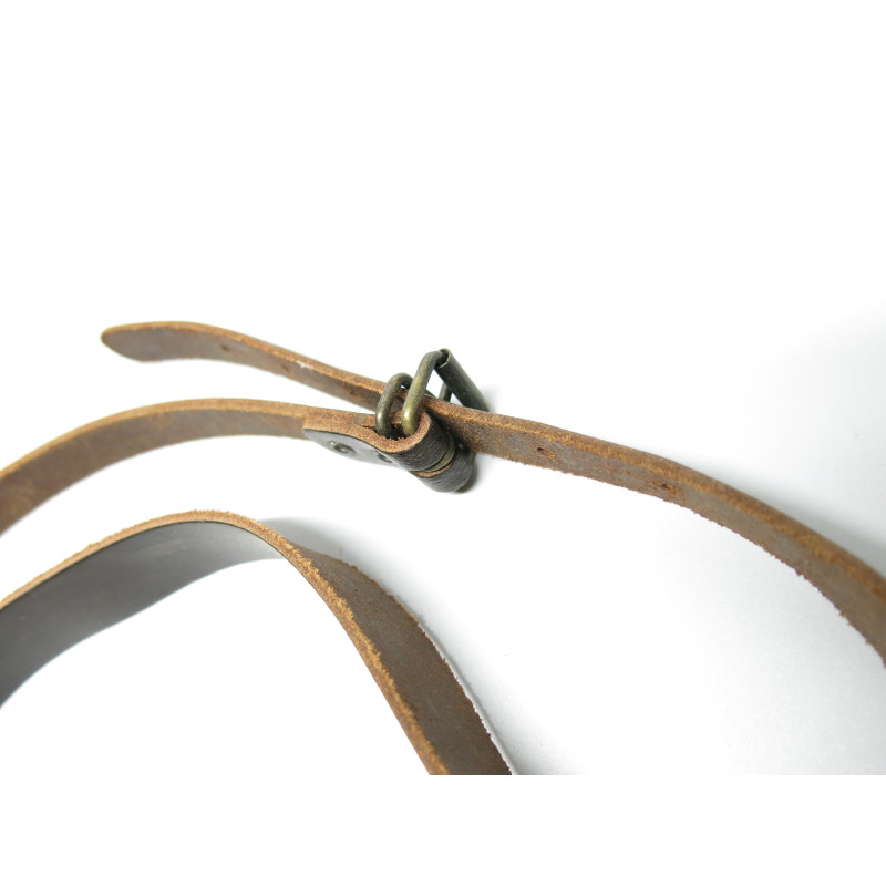 Bretelle de baudrier cuir noir  de ceinturon Francais ref 33