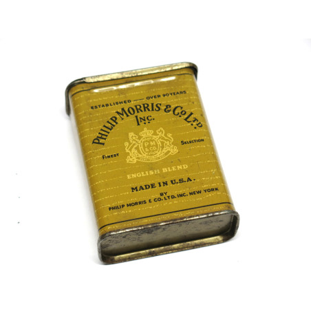 Belle boite métal pour paquet de cigarettes original Philip Morris US ww2 ref 100
