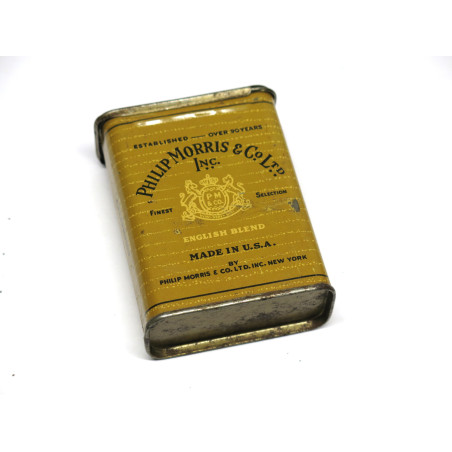 Belle boite métal pour paquet de cigarettes original Philip Morris US ww2 ref 100