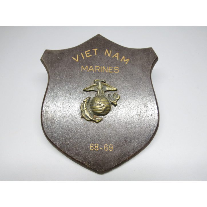 Plaque sur bois US Vietnam  MARINES  68/69  ref 2258