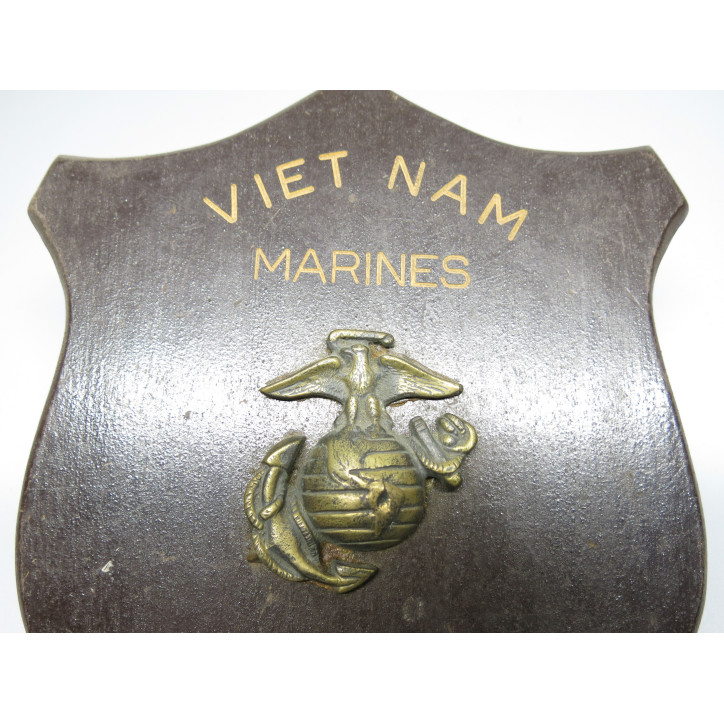 Plaque sur bois US Vietnam  MARINES  68/69  ref 2258