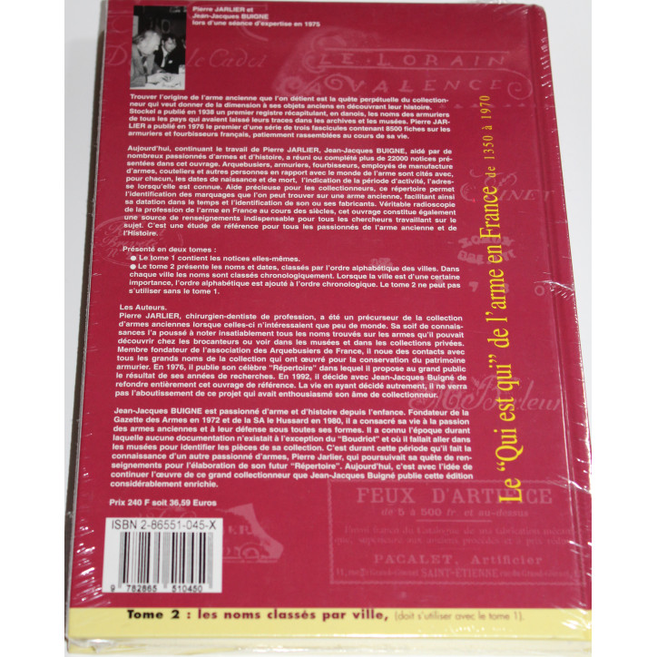 Livre Le qui est qui de l'arme en France de 1350 à 1970 - Tome 2 de J.-J. Buigné