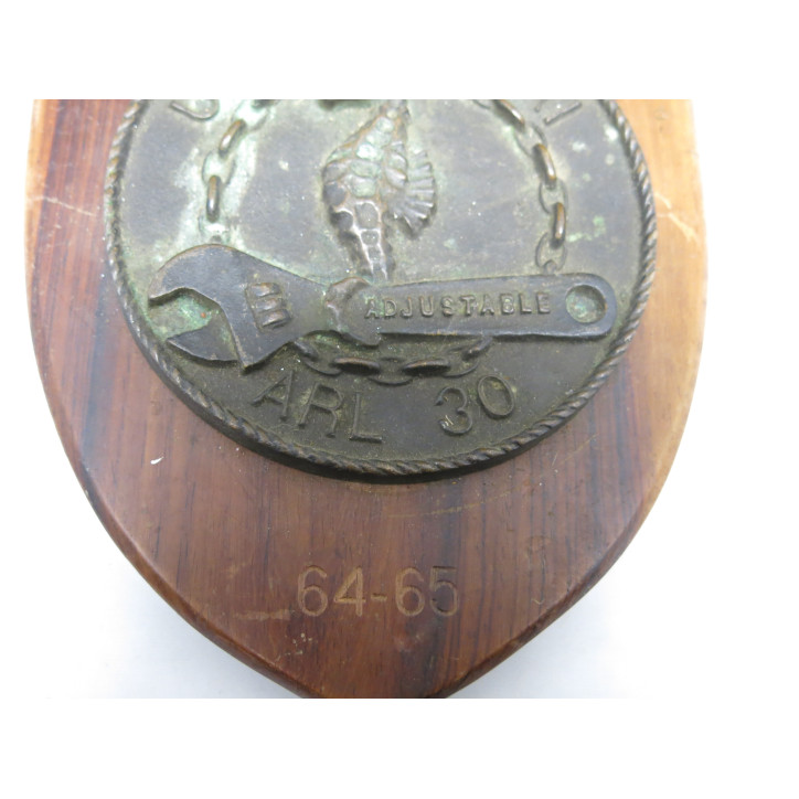 Plaque bronze sur bois US Navy  USS Askari 1964 / 65 ref 433