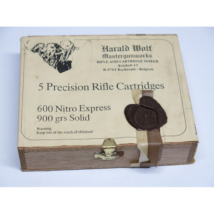 Boite bois vide cartouche 600 Nitro HWM box 216 