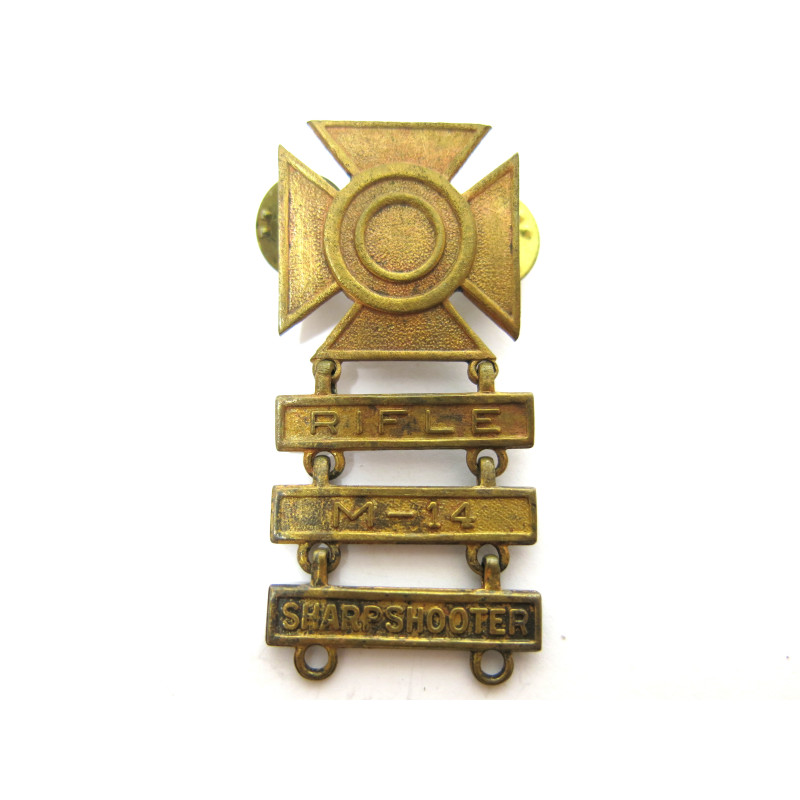 Badge qualification Sharpshooter bronze US Army  ref 180  bo 4