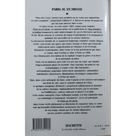 Roman Paris au XXe Siècle de Jules Verne