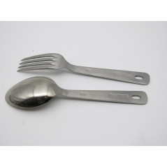 Fourchette et cuillere en INOX, marquée ARMEE FRANCAISE fabriquant AL